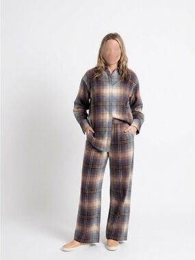 COS | Plaid Two-Piece Set in Brown and Blue